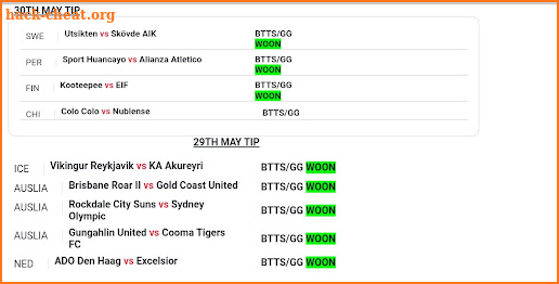 Fixed BTTS/GG Odds screenshot