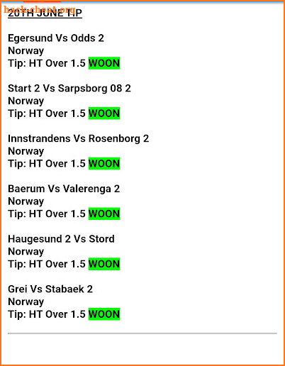 Fixed HT Over 1.5 Goals Bets. screenshot