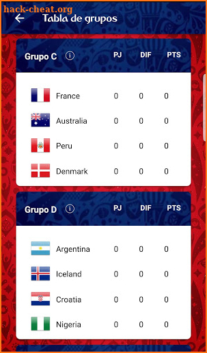 Fixture Russia 2018 screenshot