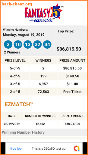 FL Lottery Results screenshot