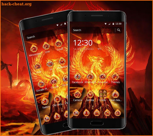 Flame Fire Phoenix Theme screenshot