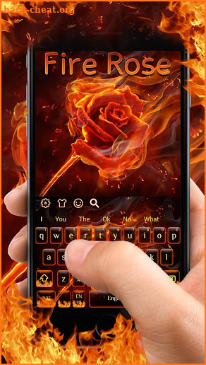 Flaming Fire Rose keyboard Theme screenshot