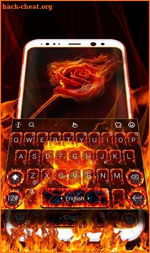 Flaming Flower Keyboard Theme screenshot