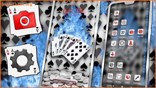 Flaming Play Cards Theme screenshot