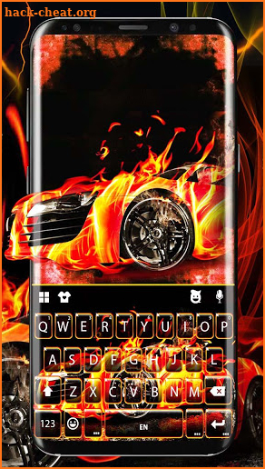 Flaming Sports Car 2019 Keyboard Theme screenshot