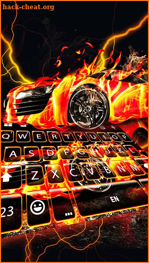 Flaming Sports Car Free Keyboard Theme screenshot