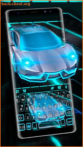 Flashy Neon Sports Car Keyboard Theme screenshot