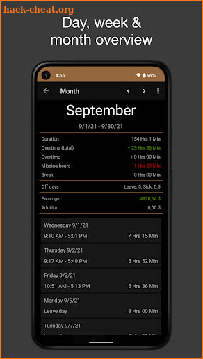 FlexLog - Work Time Tracker screenshot