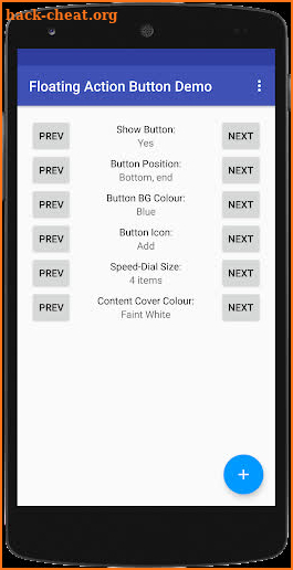 Floating Action Button Demo screenshot