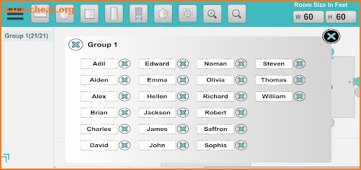 Floor Plan Seating Arrangement screenshot