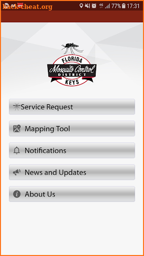 Florida Keys Mosquito Control Public Notification screenshot
