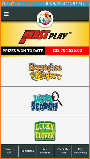 Florida Lottery Mobile Application screenshot