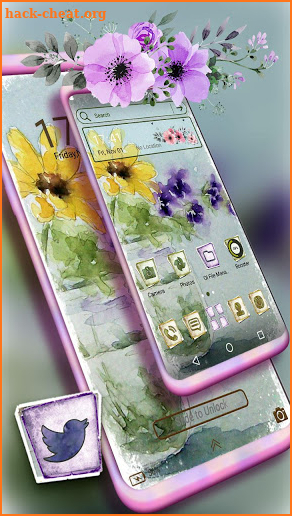 Flower Pot Painting Launcher Theme screenshot