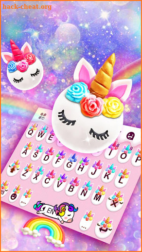 Flower Sweetie Unicorn Keyboard Theme screenshot