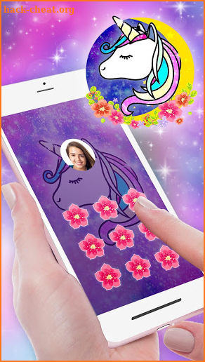 Flower Unicorn Galaxy 3D Live Lock Screen Theme screenshot