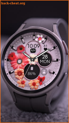 Flowers purple watch face screenshot