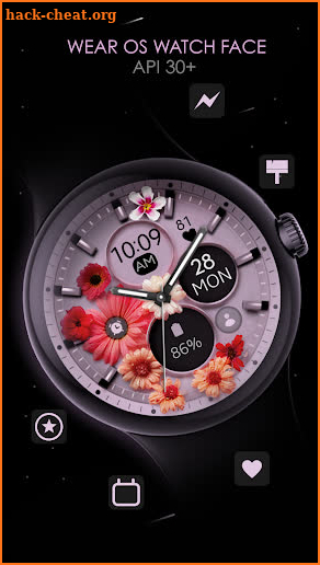 Flowers purple watch face screenshot