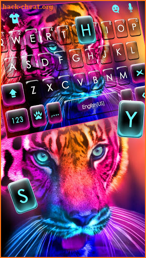 Fluorescent Neon Tiger Keyboard Theme screenshot