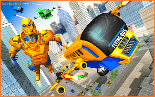 Flying Bus Robot Transform War: Robot Hero Game screenshot