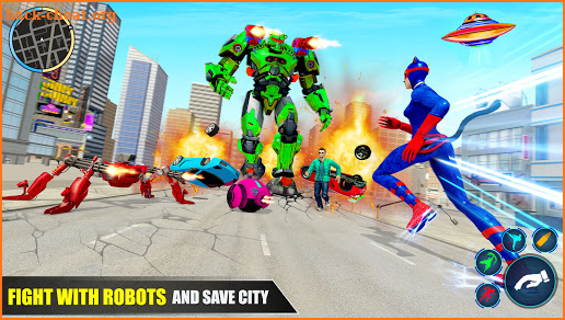 Flying Cat Robot Rope Hero Grand Gangster City screenshot