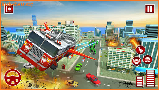 Flying Fire Fighter Rescue Truck:Rescue Game screenshot