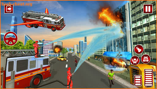 Flying Fire Fighter Rescue Truck:Rescue Game screenshot