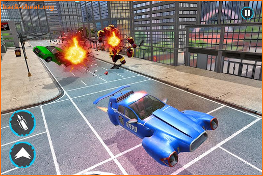 Flying Police Car Robot Transform Games screenshot