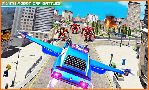 Flying Police Car Transform Robot Games screenshot