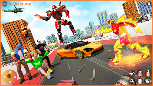 Flying Police Fire Robot Super Hero Flame Battle screenshot