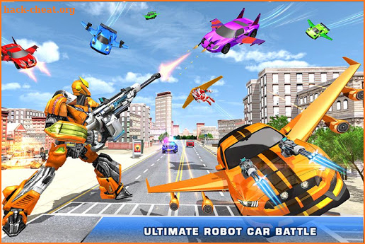 Flying Robot Car Transform - Robot Shooting Games screenshot