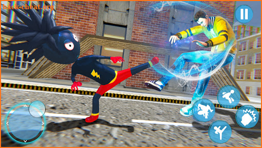 Flying Rope Hero Stickman Game - Grand Crime City screenshot