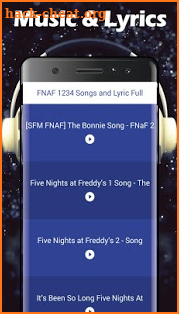 FNAF 1234 Songs & Lyrics Full screenshot