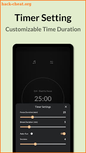 Foca: Pomodoro Focus Timer, Stretch Exercise screenshot