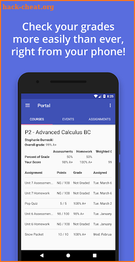 Focus - Academy for Science and Design Gradebook screenshot