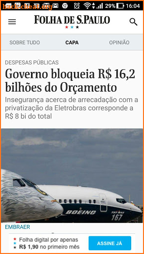 Folha de S.Paulo screenshot