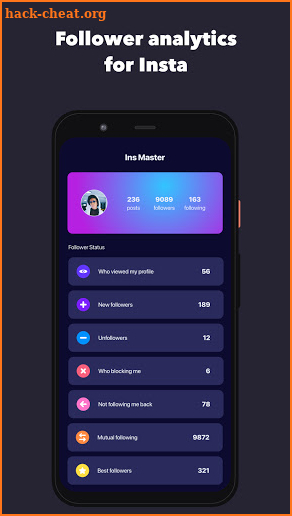 Followers Reports for Instagram: InsMaster screenshot