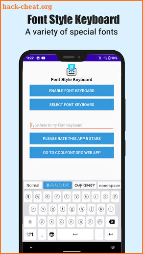 Font Style Keyboard screenshot