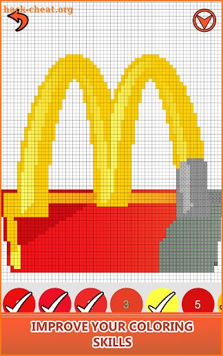 Food Logo Color by Number: Pixel Art Coloring Book screenshot