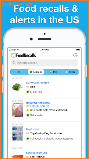 Food Recalls & Alerts screenshot