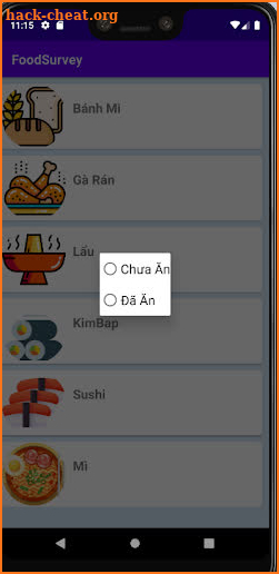 Food Survey screenshot