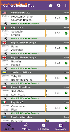 Football Betting Tips - Corner screenshot