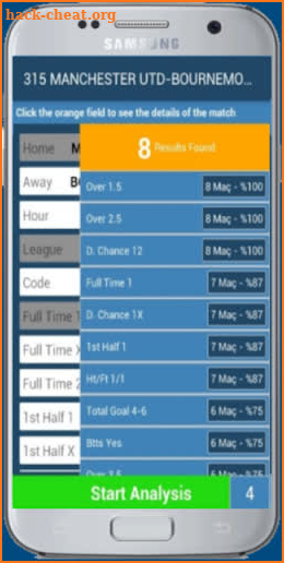 football odds analysis screenshot