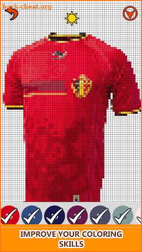 Football Shirts Color by Number:Pixel Art Coloring screenshot