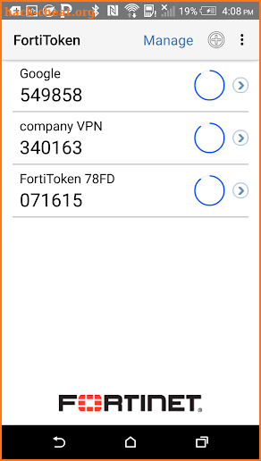 FortiToken Mobile screenshot