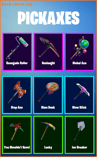 Fortnite Weapons & Pickaxes & Gliders screenshot