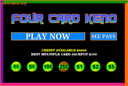 Four Card Keno - Huge Bets screenshot