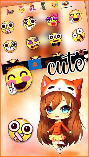 Fox Girl Keyboard Theme screenshot