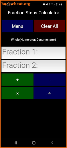 Fractions Calculator screenshot