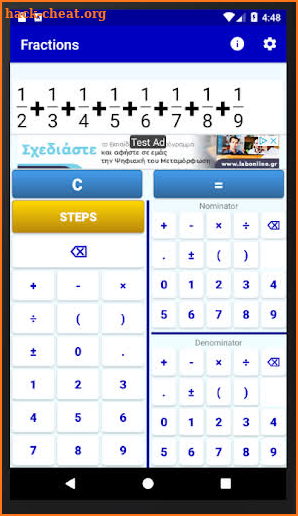 Fractions Calculator screenshot