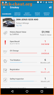 Free Car Maintenance myCARFAX screenshot